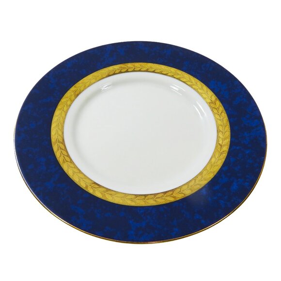 TWO (2) RETRONEU IMPERIAL COLLECTION '95 Blue 22K Gold Band 6" Saucer Plate - Picture 3 of 6
